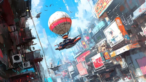 Advanced Urban Scene with Airborne Vehicles
