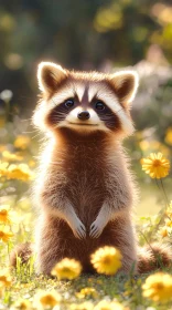 Charming Raccoon in Nature