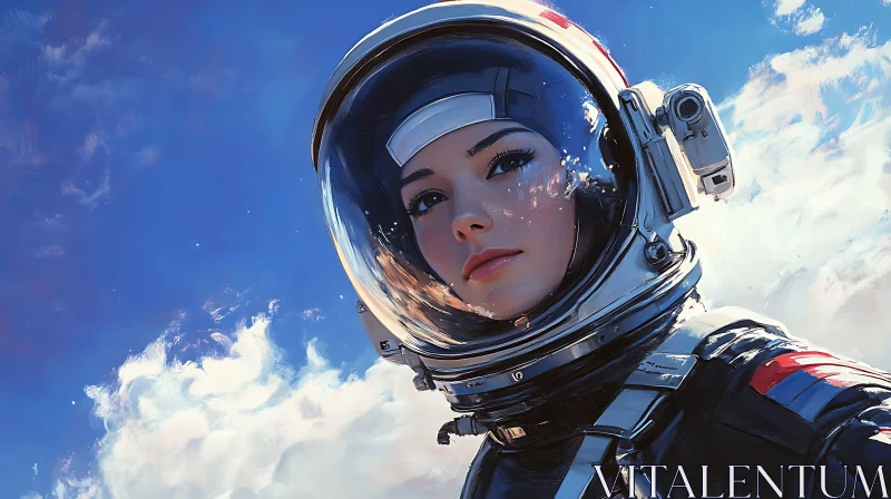 AI ART Cosmic Reflections: Astronaut in Focus