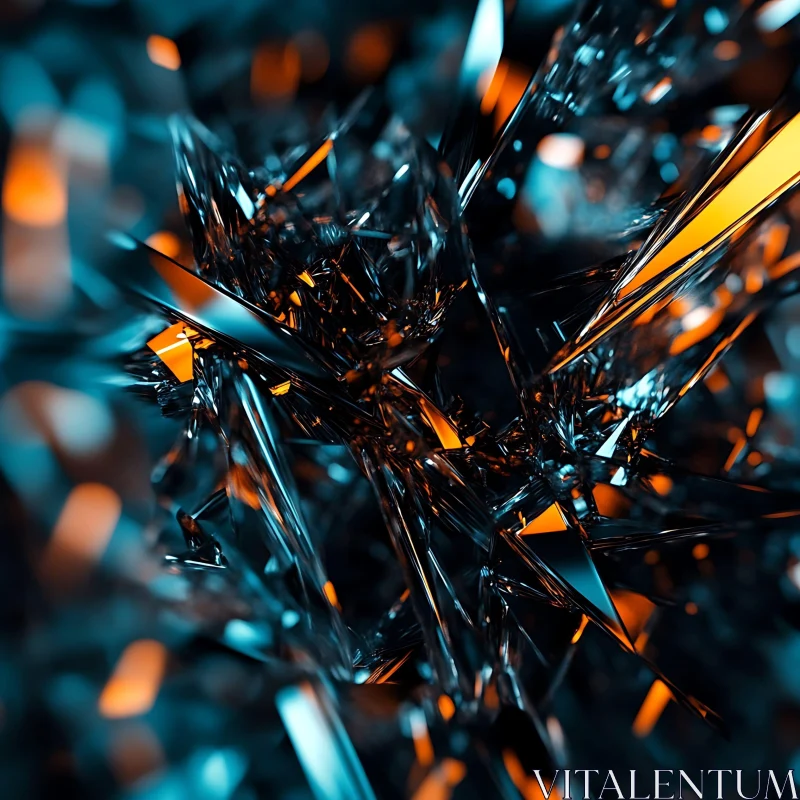 Dynamic Abstract Crystal Structures AI Image