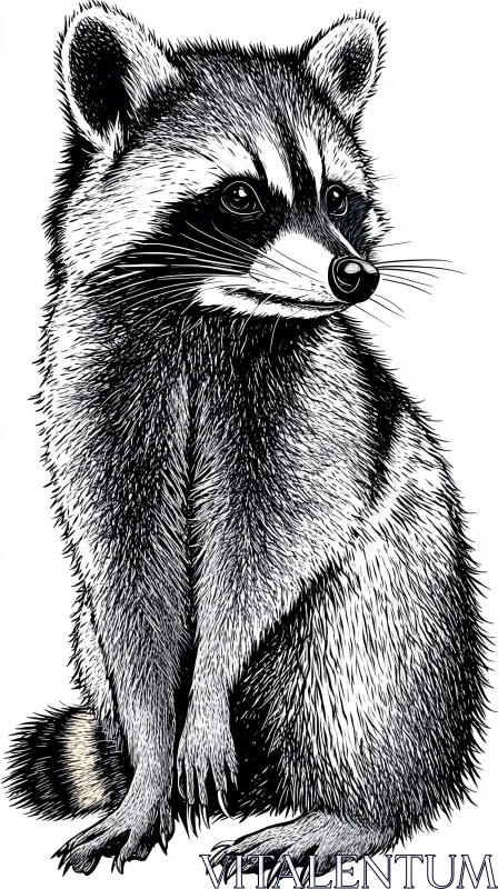 AI ART Raccoon Illustration Sketch