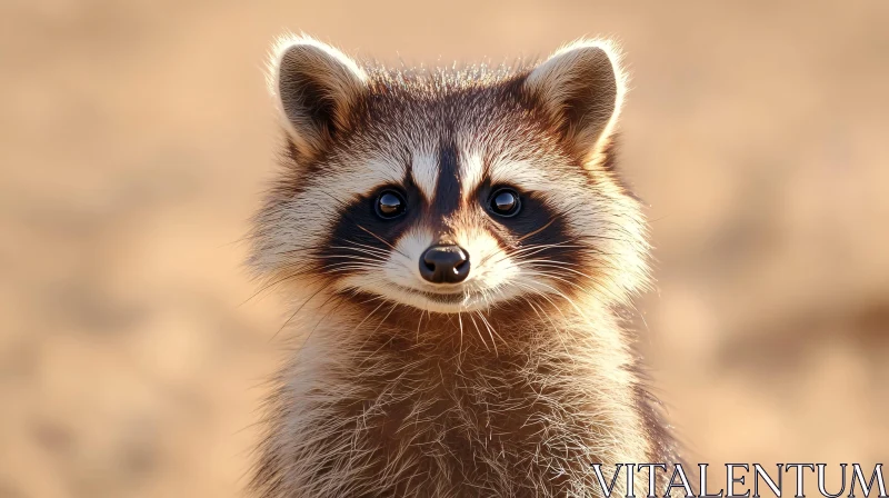 Curious Raccoon Portrait AI Image