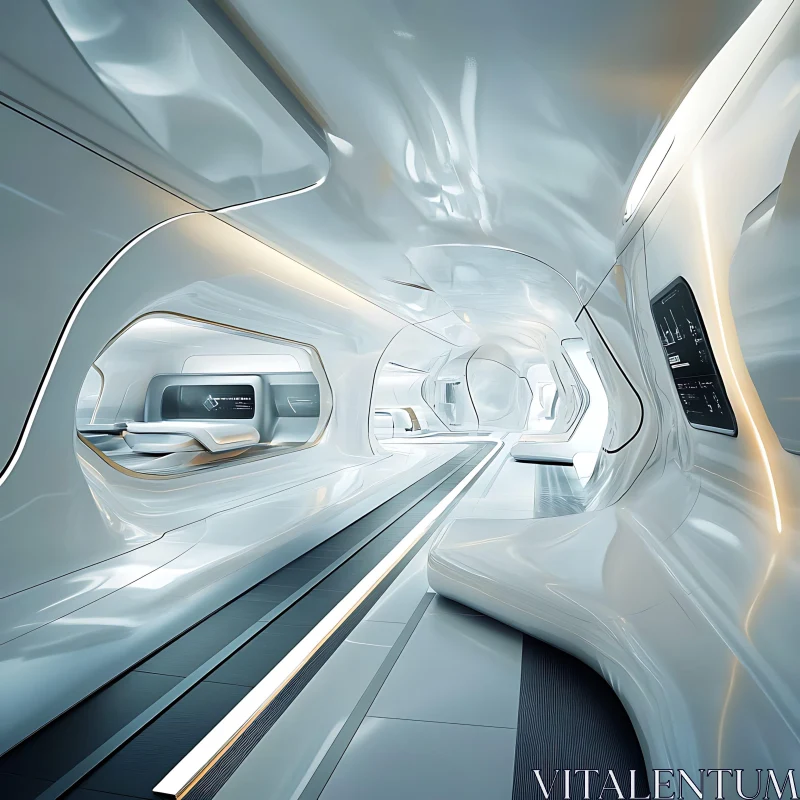 Minimalistic White Futuristic Interior AI Image