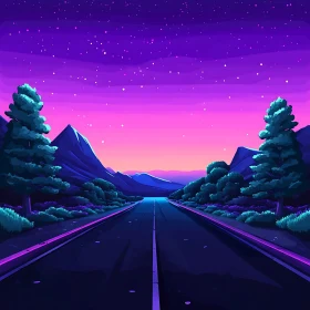 Scenic Twilight Highway through Mountainous Terrain