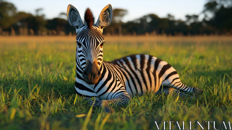 Serene Zebra in Nature's Embrace AI Image