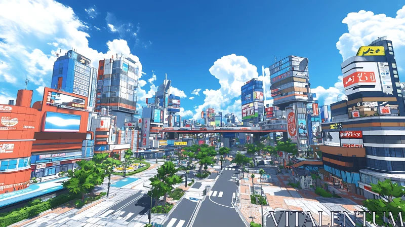 Urban Landscape with High-Rise Buildings AI Image