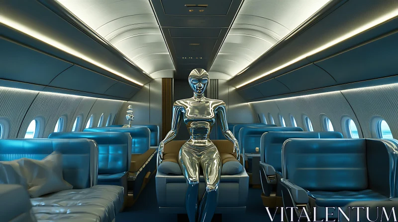 AI ART Luxury Travel in a Futuristic Airplane