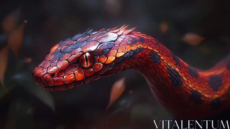 Fiery Scaled Snake AI Image