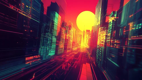 Digital Twilight in a Neon Metropolis