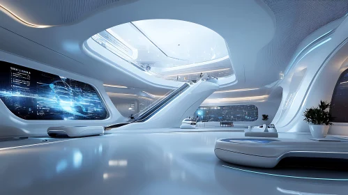 Modern Futuristic Technology Space