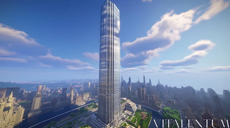 AI ART Towering Skyscraper in a Vast City