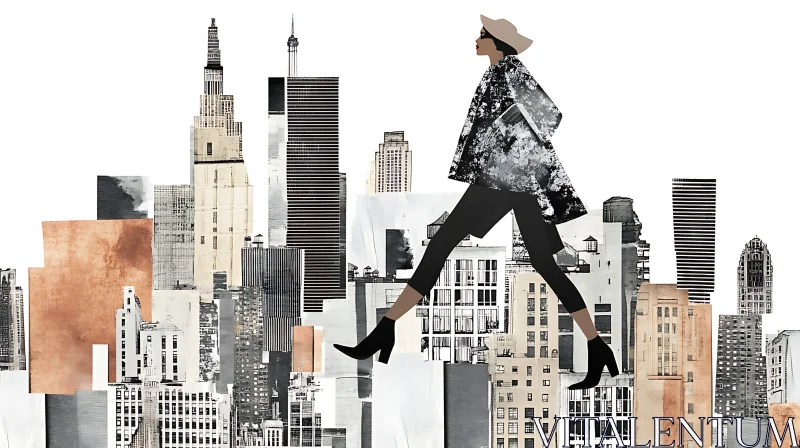 Modern Urban Fashion Illustration AI Image