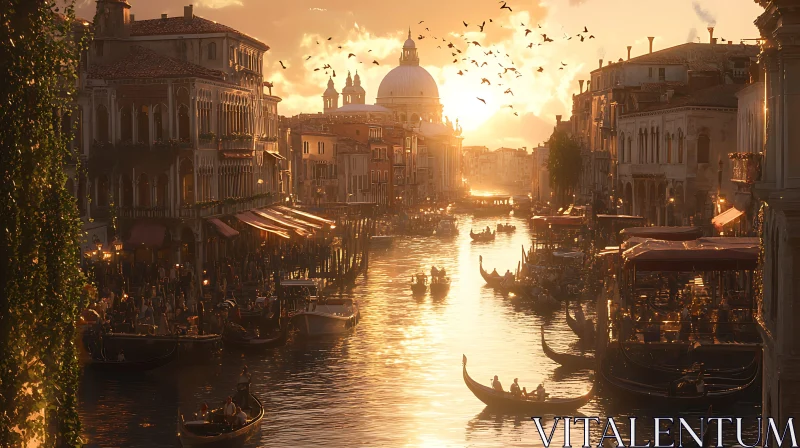 AI ART Venetian Evening Glow