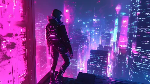 Cyberpunk Night City View