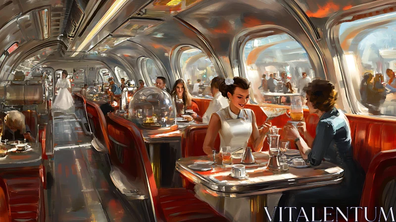 Nostalgic Retro Diner Illustration AI Image