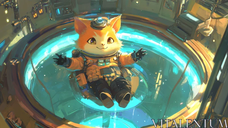 AI ART Cute Kitty Astronaut Space Adventure