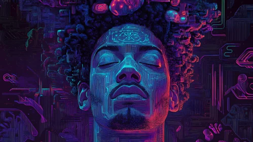 Futuristic Neon Portrait