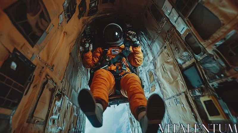 Weightless Astronaut in Space AI Image