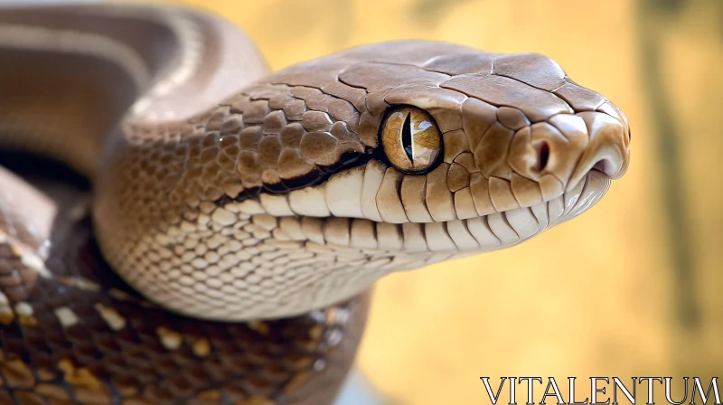 AI ART Detailed Snake Portrait with Amber Eyes