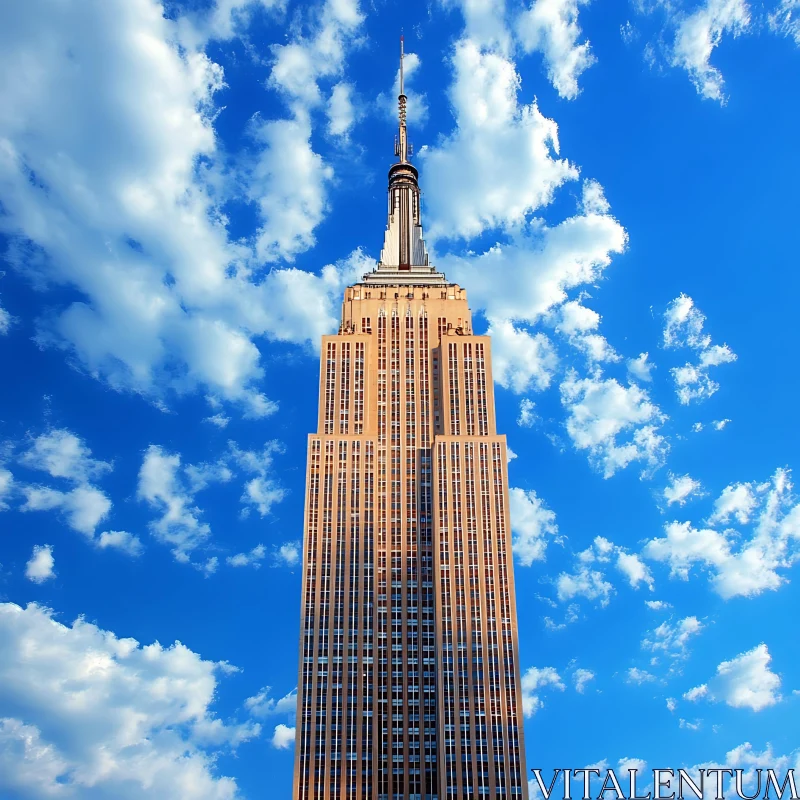 Skyscraper with Blue Sky AI Image