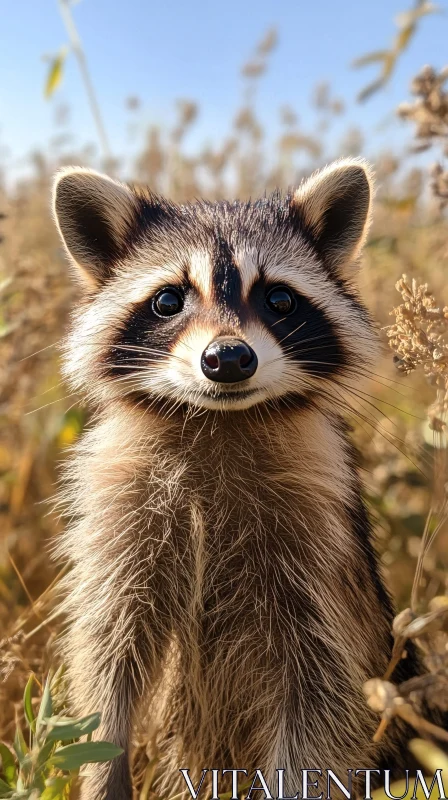 Curious Raccoon in Natural Habitat AI Image