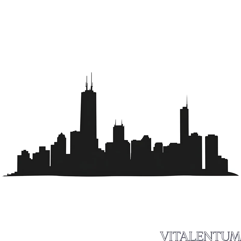 Urban Skyline Silhouette Art AI Image