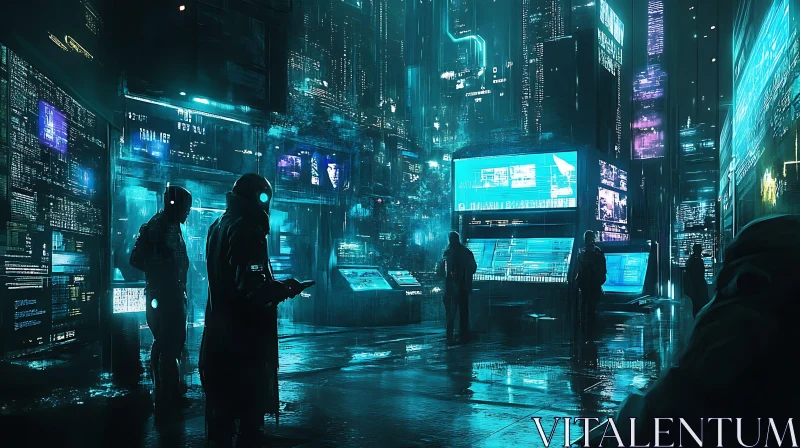 Futuristic City with Neon Glow AI Image