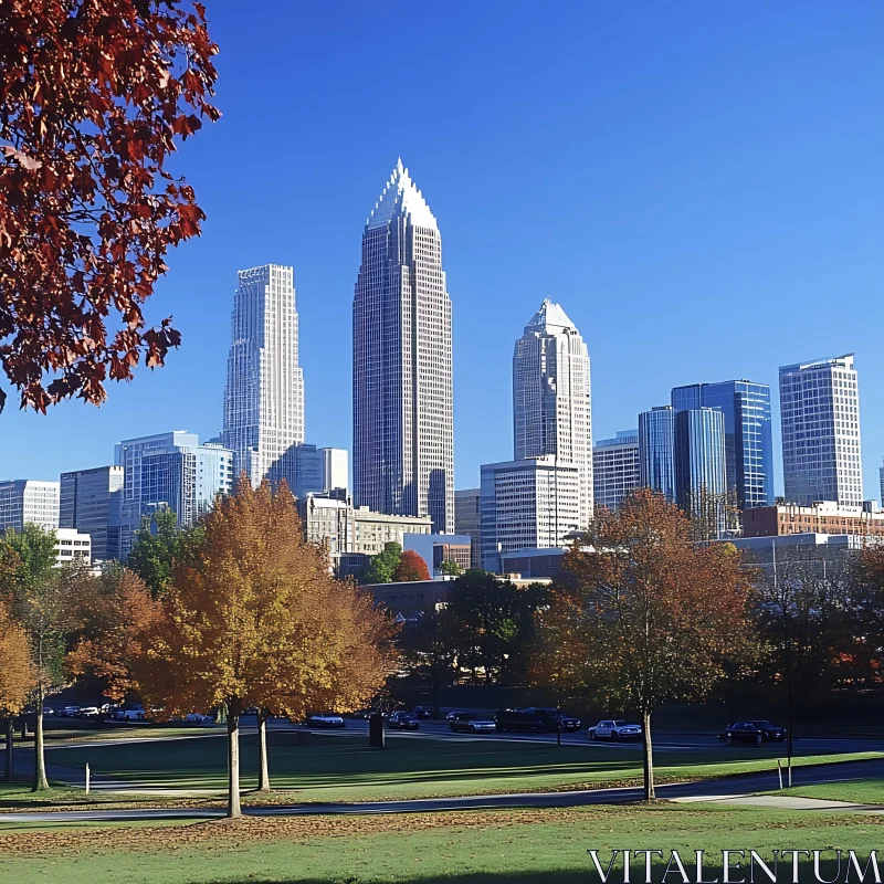 Autumn in the City with Skyscrapers AI Image