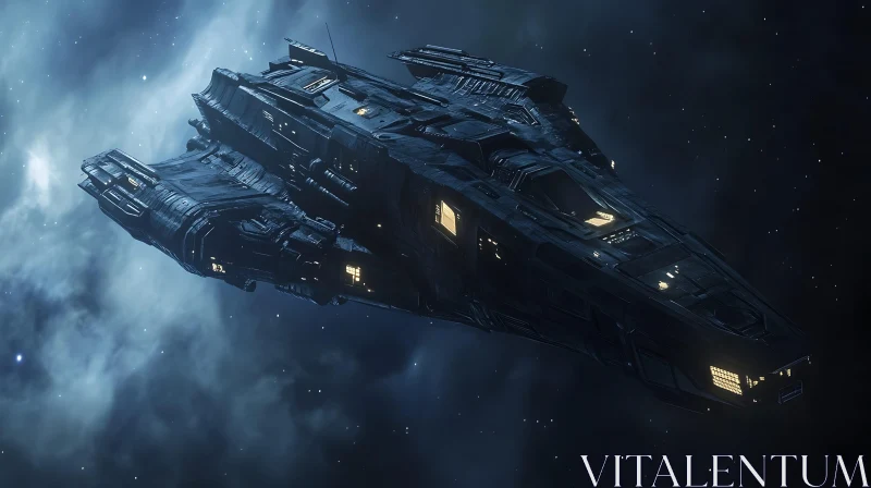 Advanced Sci-Fi Spaceship AI Image