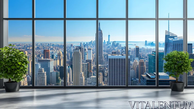 AI ART Panoramic Urban Cityscape from Modern Interior