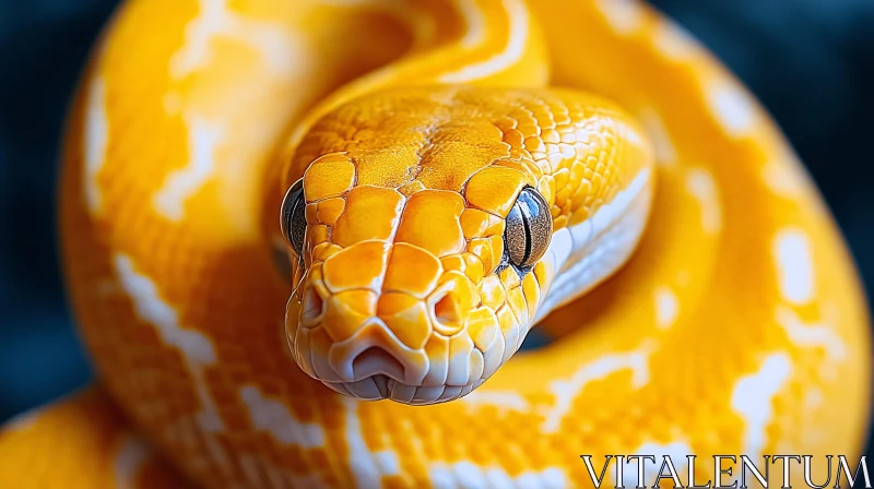 AI ART Vivid Yellow Python Portrait