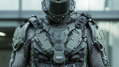 Futuristic Cybernetic Warrior in Cutting-Edge Armor