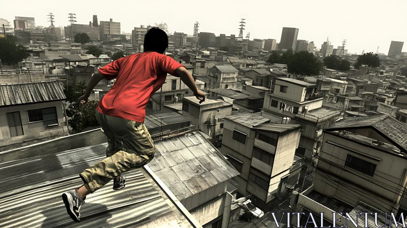 AI ART Urban Rooftop Parkour Adventure