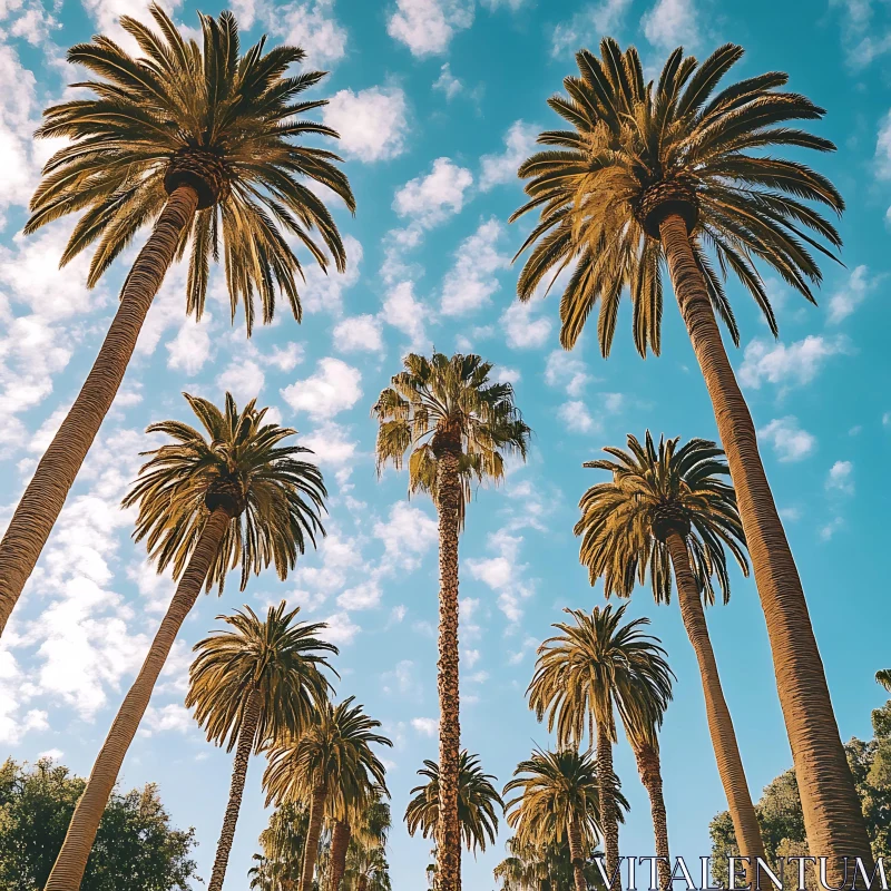 Palm Trees Reaching for the Sky in Nature’s Splendor AI Image