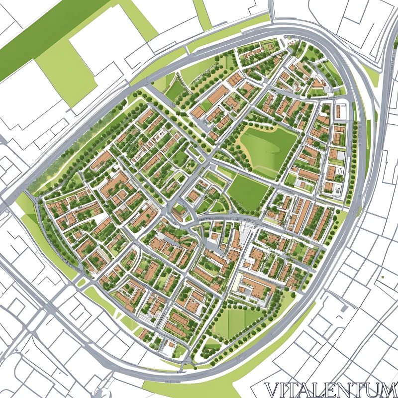 Urban City Layout Plan AI Image