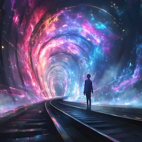 Mystical Tunnel with Vivid Cosmic Colors