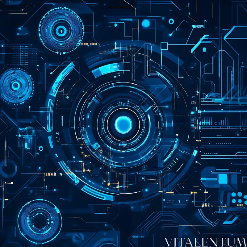 High-Tech Symmetrical Digital Interface AI Image