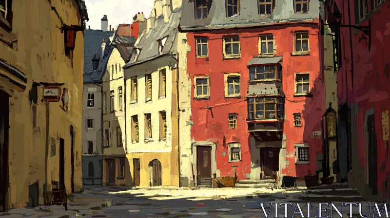 AI ART Historical European Architecture in Sunlit Street