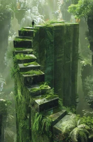 Enigmatic Staircase Amidst Dense Greenery