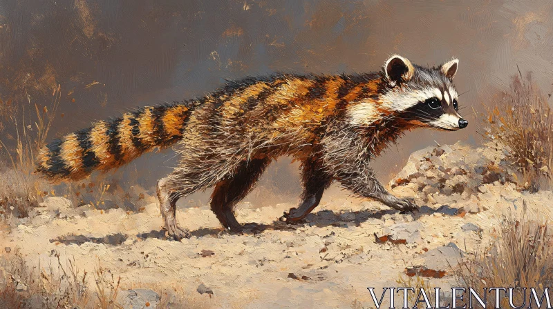 Nature-Inspired Raccoon Artwork AI Image