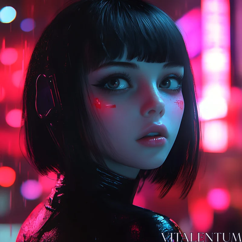 Neon-Lit Cyborg Female