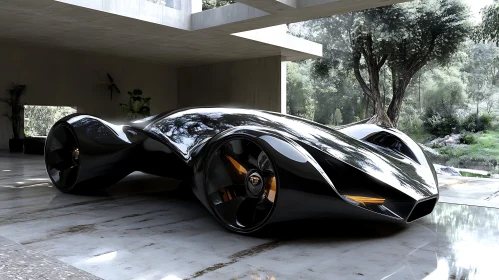 Innovative Car Design with Nature Background