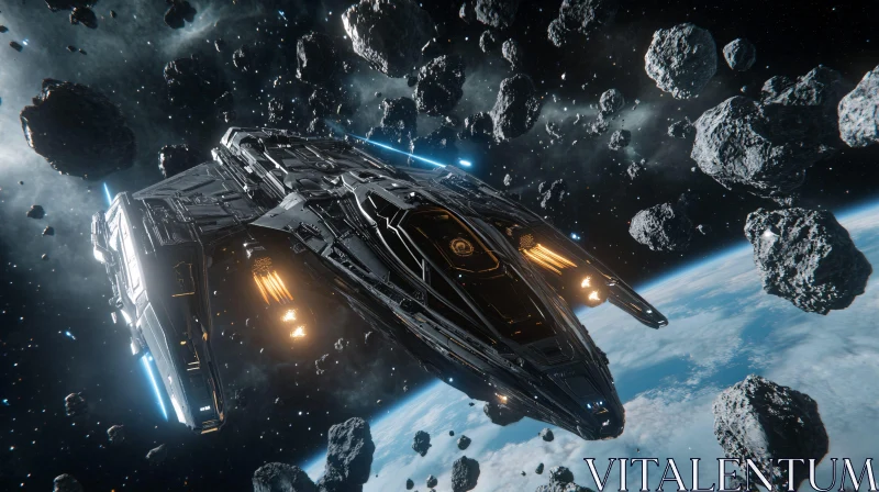 High-Tech Spacecraft in Asteroid Belt