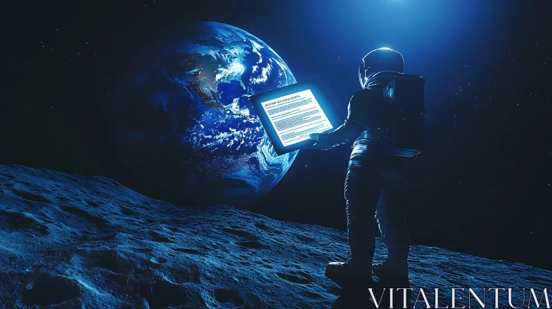 Lunar Astronaut and Earth View