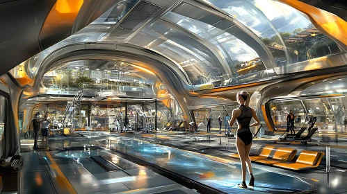 Modern Recreational Facility in a Futuristic Setting