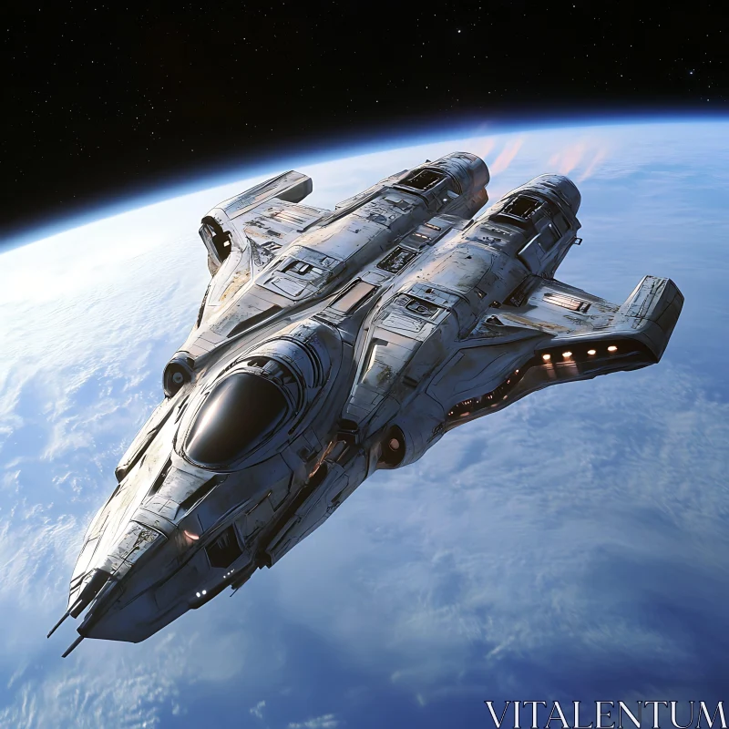 High-Tech Spacecraft in Outer Space