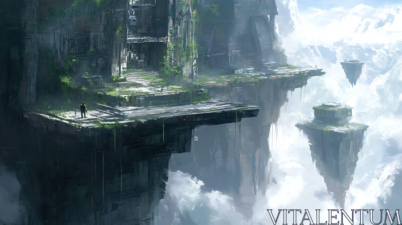 Mystical Ancient Ruins with Floating Islands