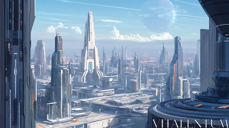Futuristic Urban Landscape with Towering Skyscrapers