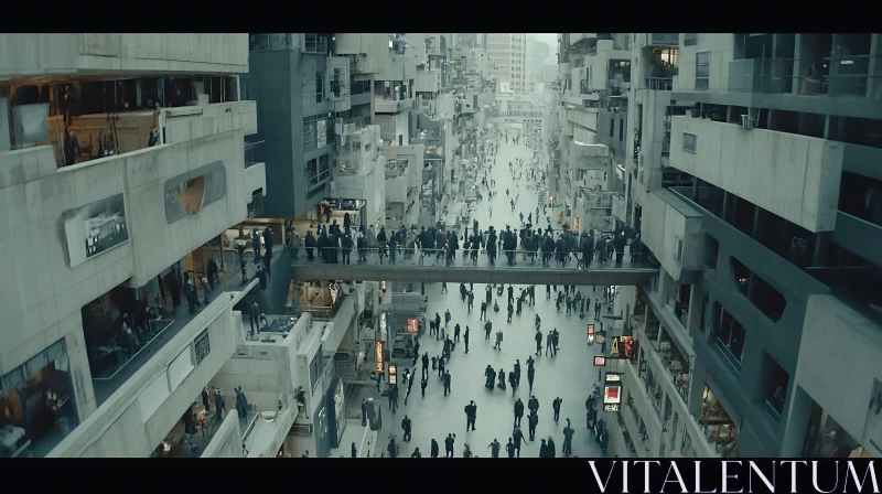 Modern Metropolis with Busy Streets and Connecting Bridges AI Image
