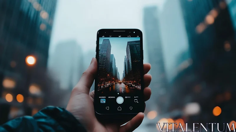 City View Captured in Smartphone Frame AI Image